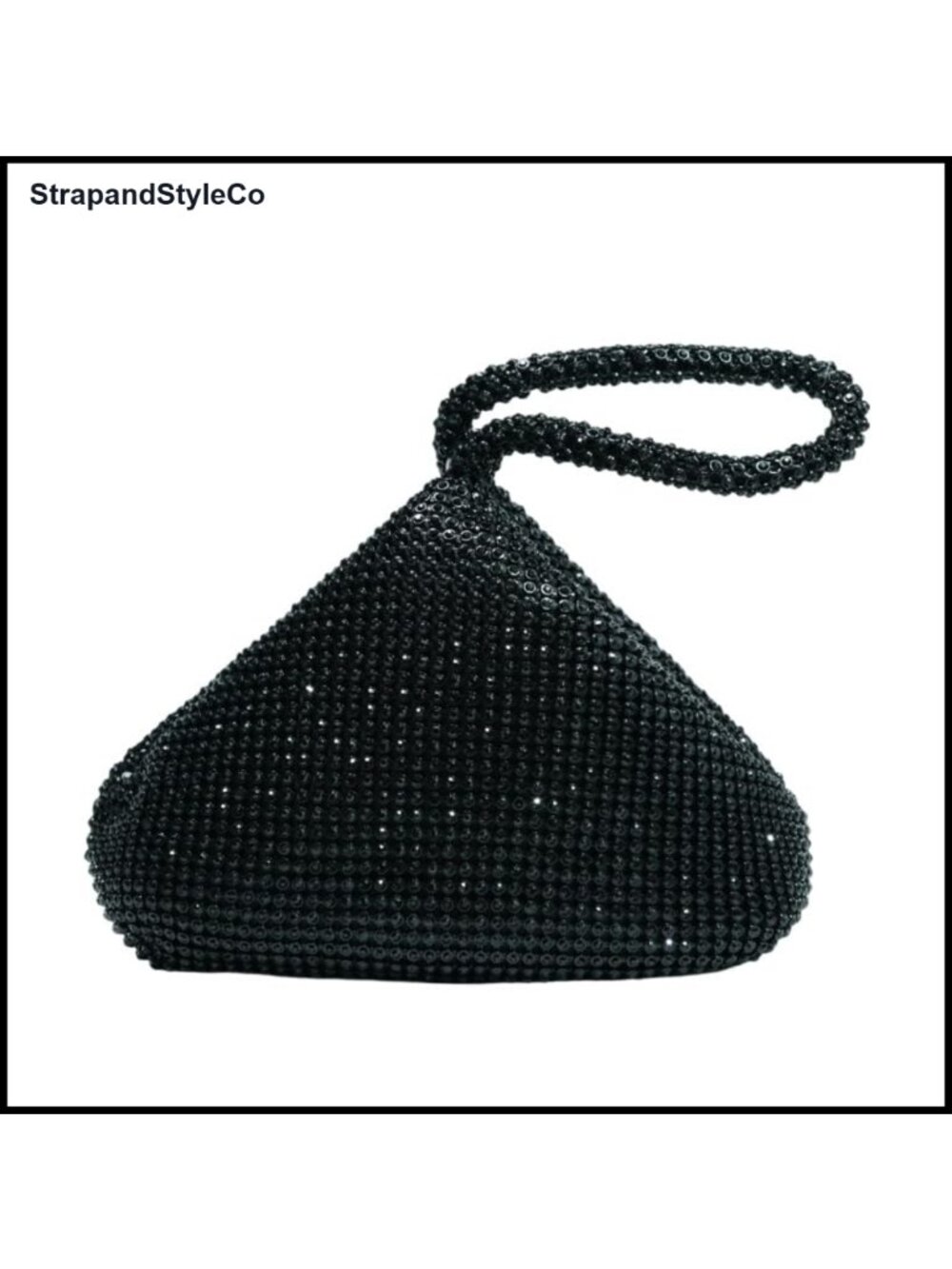 Rhinestone Triangle Clutch Sparkly Evening Wristlet Formal Handbag